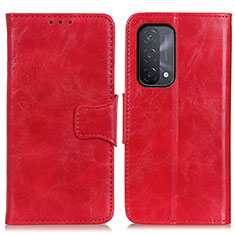 Leather Case Stands Flip Cover Holder M02L for Oppo A74 5G Red