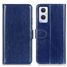 Leather Case Stands Flip Cover Holder M02L for Oppo A96 5G Blue