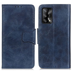 Leather Case Stands Flip Cover Holder M02L for Oppo F19 Blue