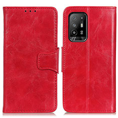 Leather Case Stands Flip Cover Holder M02L for Oppo F19 Pro+ Plus 5G Red