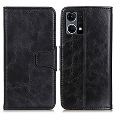 Leather Case Stands Flip Cover Holder M02L for Oppo F21 Pro 4G Black