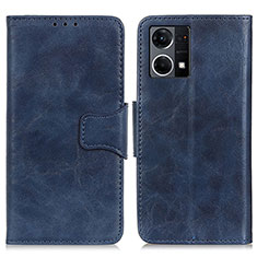 Leather Case Stands Flip Cover Holder M02L for Oppo F21s Pro 4G Blue