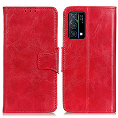 Leather Case Stands Flip Cover Holder M02L for Oppo K9 5G Red