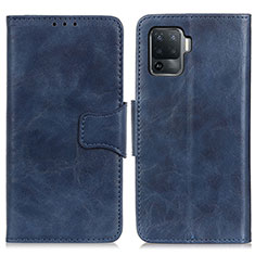 Leather Case Stands Flip Cover Holder M02L for Oppo Reno5 F Blue