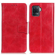 Leather Case Stands Flip Cover Holder M02L for Oppo Reno5 F Red