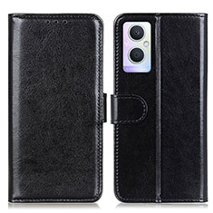 Leather Case Stands Flip Cover Holder M02L for Oppo Reno7 Lite 5G Black