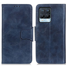 Leather Case Stands Flip Cover Holder M02L for Realme 8 Pro Blue