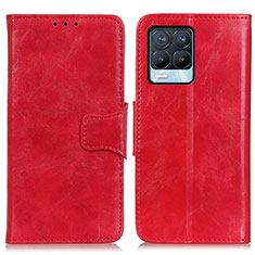 Leather Case Stands Flip Cover Holder M02L for Realme 8 Pro Red