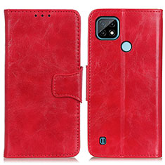 Leather Case Stands Flip Cover Holder M02L for Realme C21 Red