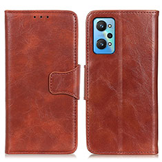 Leather Case Stands Flip Cover Holder M02L for Realme GT Neo2 5G Brown