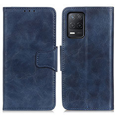 Leather Case Stands Flip Cover Holder M02L for Realme Q3i 5G Blue