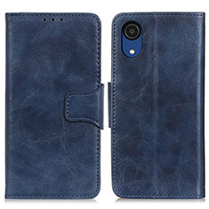 Leather Case Stands Flip Cover Holder M02L for Samsung Galaxy A03 Core Blue