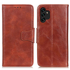 Leather Case Stands Flip Cover Holder M02L for Samsung Galaxy A13 4G Brown