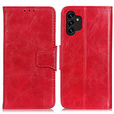 Leather Case Stands Flip Cover Holder M02L for Samsung Galaxy A13 4G Red