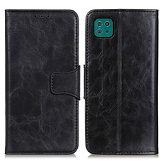 Leather Case Stands Flip Cover Holder M02L for Samsung Galaxy A22 5G Black