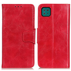 Leather Case Stands Flip Cover Holder M02L for Samsung Galaxy A22 5G Red