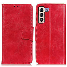 Leather Case Stands Flip Cover Holder M02L for Samsung Galaxy S21 5G Red