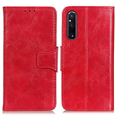 Leather Case Stands Flip Cover Holder M02L for Sony Xperia 1 V Red