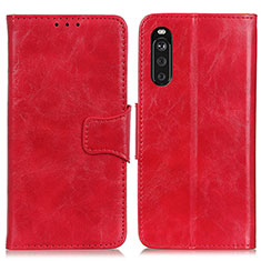 Leather Case Stands Flip Cover Holder M02L for Sony Xperia 10 III Red