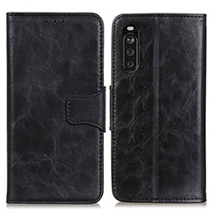 Leather Case Stands Flip Cover Holder M02L for Sony Xperia 10 III SO-52B Black