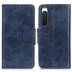 Leather Case Stands Flip Cover Holder M02L for Sony Xperia 10 IV SO-52C Blue