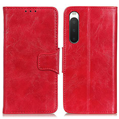 Leather Case Stands Flip Cover Holder M02L for Sony Xperia 10 IV SO-52C Red