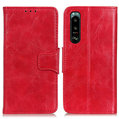 Leather Case Stands Flip Cover Holder M02L for Sony Xperia 5 III SO-53B Red