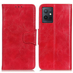 Leather Case Stands Flip Cover Holder M02L for Vivo T1 5G India Red