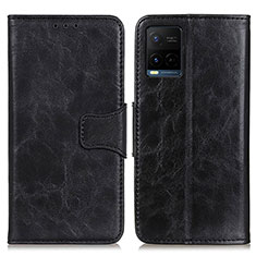 Leather Case Stands Flip Cover Holder M02L for Vivo Y21 Black