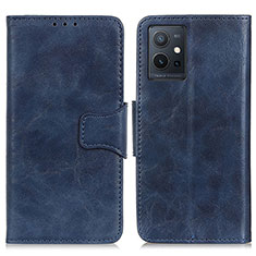 Leather Case Stands Flip Cover Holder M02L for Vivo Y55s 5G Blue