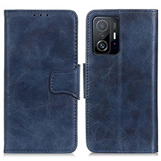 Leather Case Stands Flip Cover Holder M02L for Xiaomi Mi 11T 5G Blue