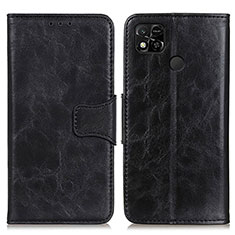Leather Case Stands Flip Cover Holder M02L for Xiaomi POCO C3 Black