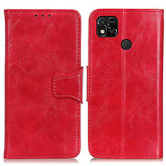 Leather Case Stands Flip Cover Holder M02L for Xiaomi POCO C3 Red