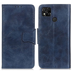 Leather Case Stands Flip Cover Holder M02L for Xiaomi POCO C31 Blue
