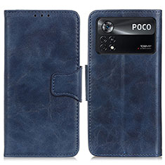 Leather Case Stands Flip Cover Holder M02L for Xiaomi Poco X4 Pro 5G Blue