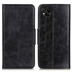 Leather Case Stands Flip Cover Holder M02L for Xiaomi Redmi 9C Black