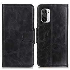 Leather Case Stands Flip Cover Holder M02L for Xiaomi Redmi K40 5G Black