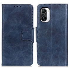 Leather Case Stands Flip Cover Holder M02L for Xiaomi Redmi K40 5G Blue