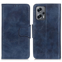 Leather Case Stands Flip Cover Holder M02L for Xiaomi Redmi K50i 5G Blue