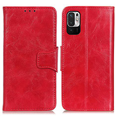 Leather Case Stands Flip Cover Holder M02L for Xiaomi Redmi Note 10 JE 5G Red