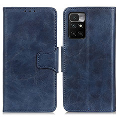 Leather Case Stands Flip Cover Holder M02L for Xiaomi Redmi Note 11 4G (2021) Blue