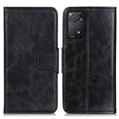 Leather Case Stands Flip Cover Holder M02L for Xiaomi Redmi Note 11 Pro 5G Black