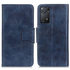 Leather Case Stands Flip Cover Holder M02L for Xiaomi Redmi Note 11 Pro 5G Blue