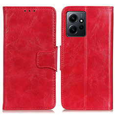 Leather Case Stands Flip Cover Holder M02L for Xiaomi Redmi Note 12 4G Red