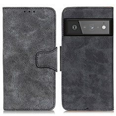 Leather Case Stands Flip Cover Holder M03L for Google Pixel 6 Pro 5G Black