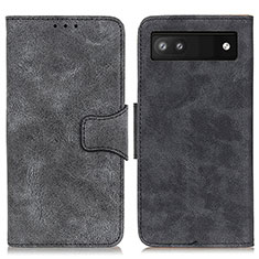 Leather Case Stands Flip Cover Holder M03L for Google Pixel 6a 5G Black