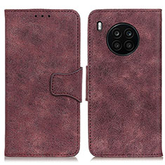 Leather Case Stands Flip Cover Holder M03L for Huawei Nova 8i Purple