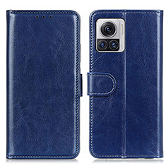 Leather Case Stands Flip Cover Holder M03L for Motorola Moto Edge 30 Ultra 5G Blue