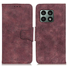 Leather Case Stands Flip Cover Holder M03L for OnePlus 10 Pro 5G Purple