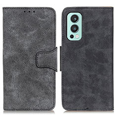 Leather Case Stands Flip Cover Holder M03L for OnePlus Nord 2 5G Black